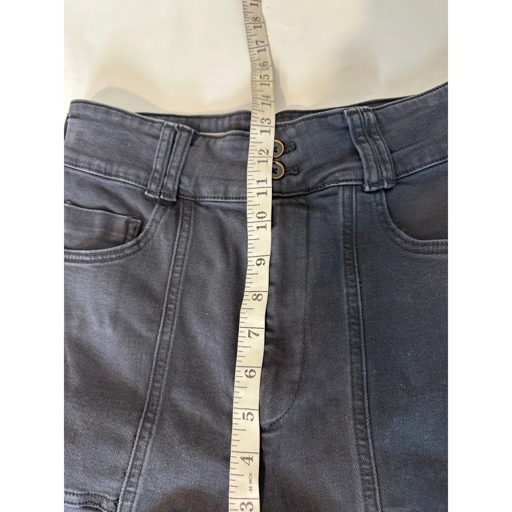 Pilcro Anthropologie High Rise Wide Leg Seam Front Jeans Pants Faded Black 27 - Picture 6 of 10